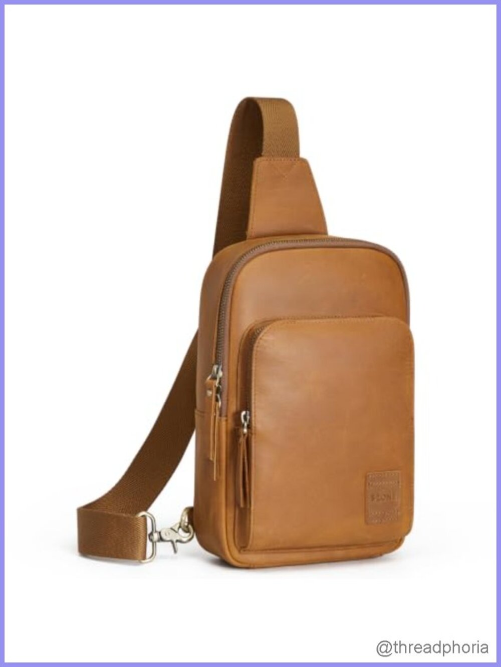 Genuine Leather Sling Bag Crossbody RFID Blocking Card Slots Unisex
